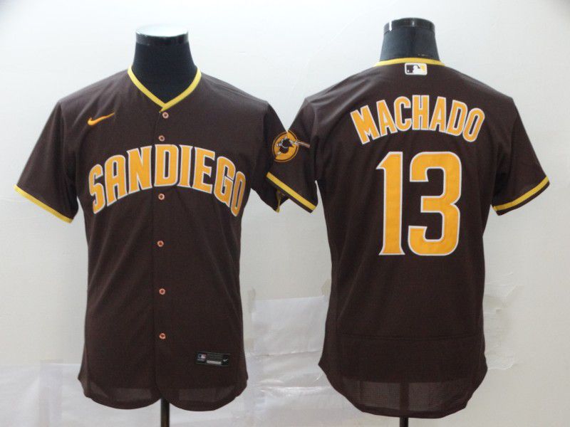 Men San Diego Padres #13 Machado brown Nike Elite MLB Jerseys->san diego padres->MLB Jersey